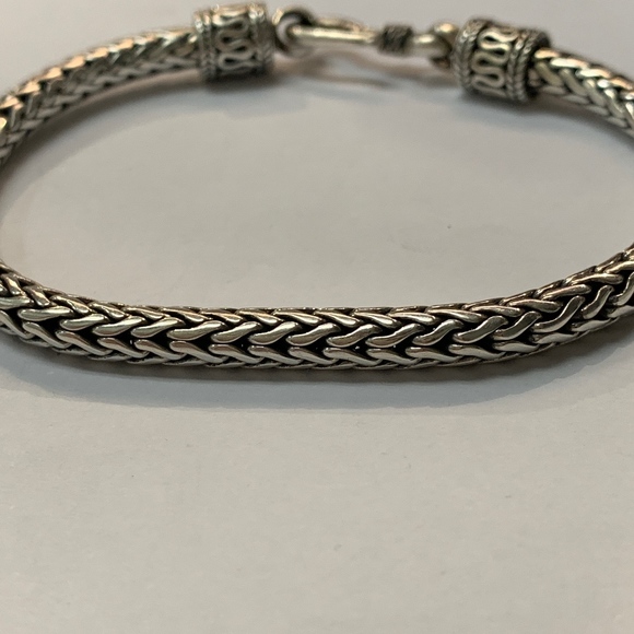 Sterling Silver Rounded Braided Bracelet - Picture 4 of 4